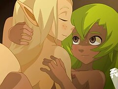 Luna Star y Lexi Lore comparten un gran y hermoso palo masculino al aire libre